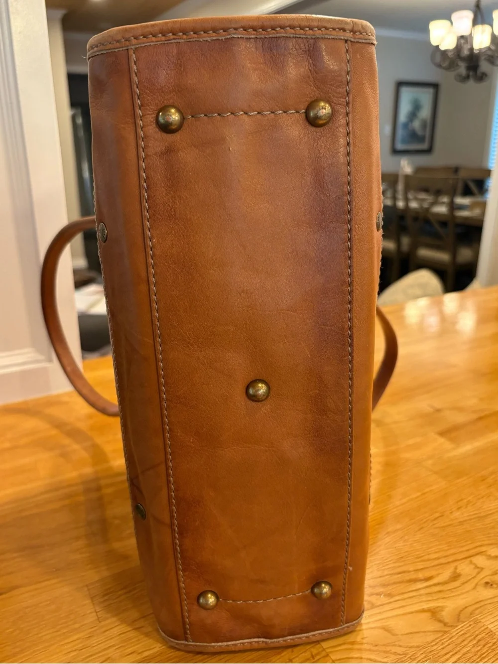 Soft & Supple Perfectly Slouchy Genuine Leather Cognac FRYE Handbag/Purse VGUC👜